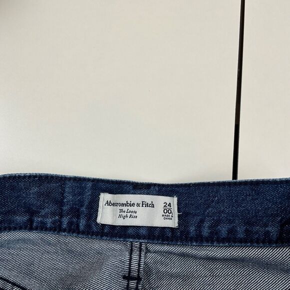 Abercrombie & Fitch The Loose High Rise Blue Jeans Womens Sz 24 - Picture 10 of 10